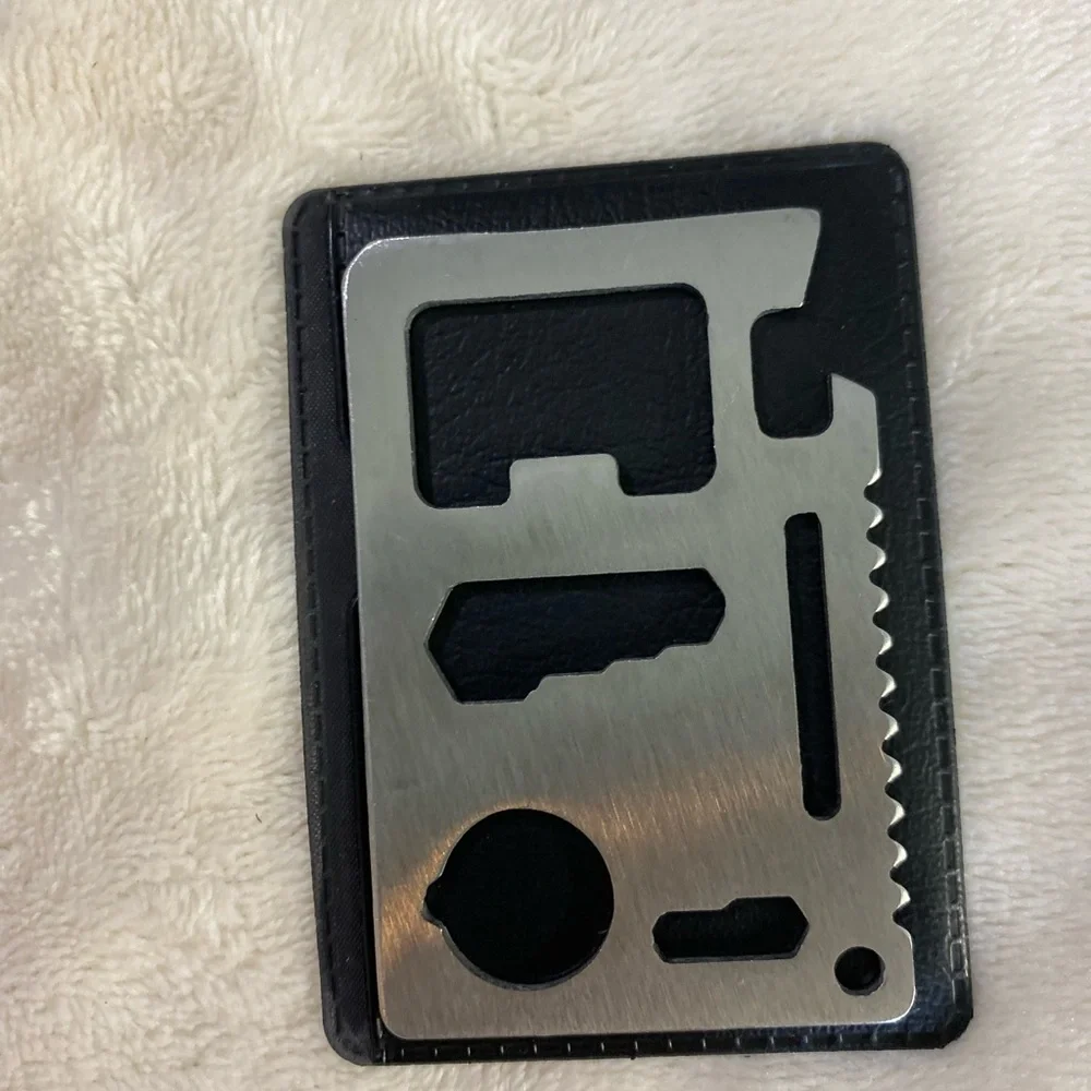Stainless Steel Multipurpose Pocket Survival Tool Credit Card Size, Outdoor,Camp